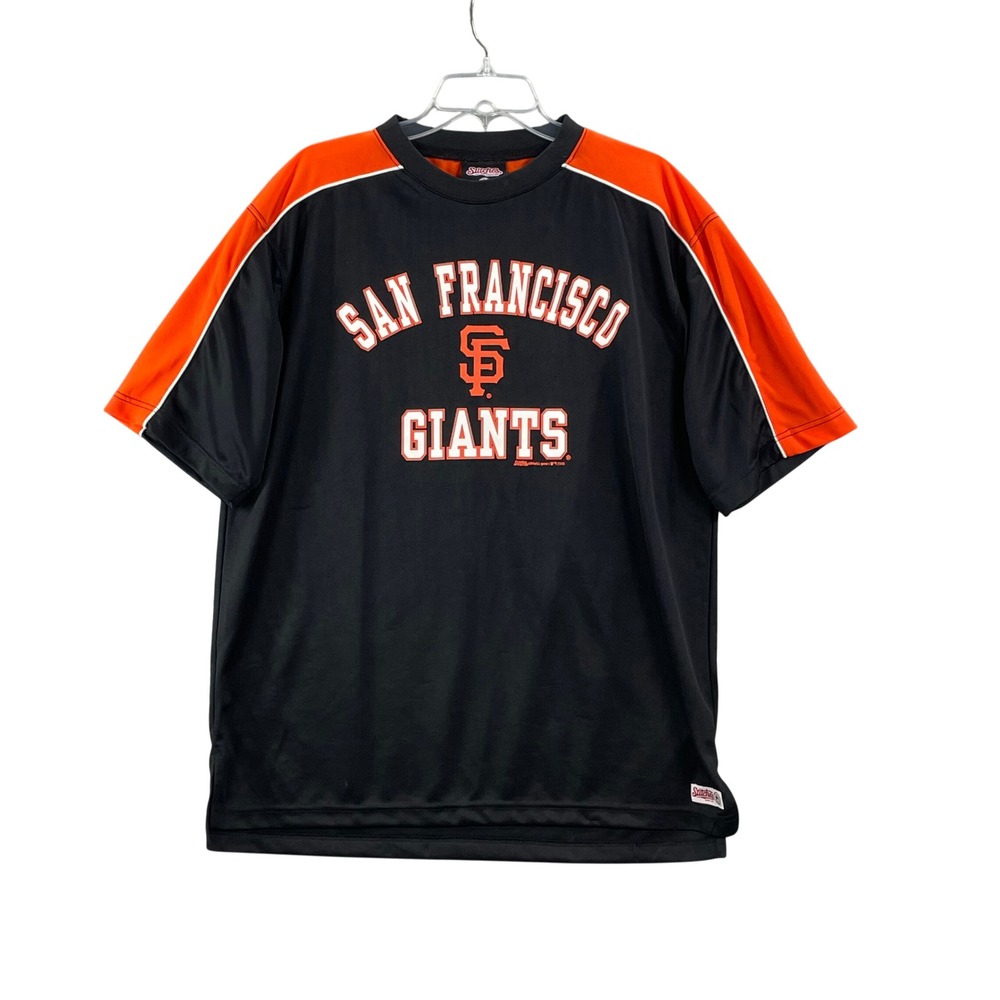 Stitches MLB Jersey Shirt Men Large Black San Francisco Giants Mesh Short Sleeve